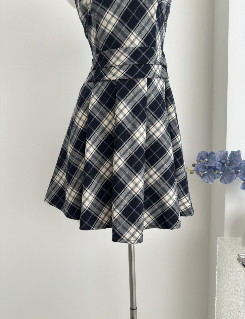 Maiden plaid dress summer sleeveless dress for women