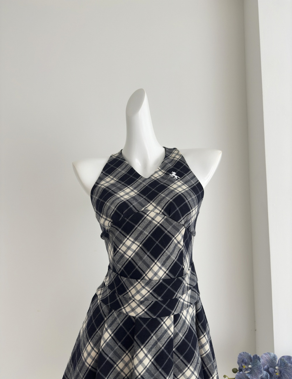 Maiden plaid dress summer sleeveless dress for women