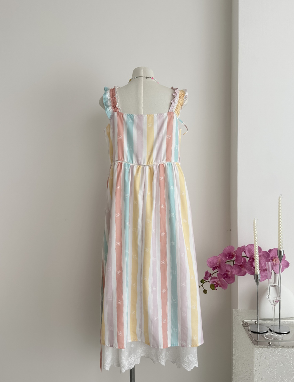 Cover belly niche slim long dress rainbow sling dress