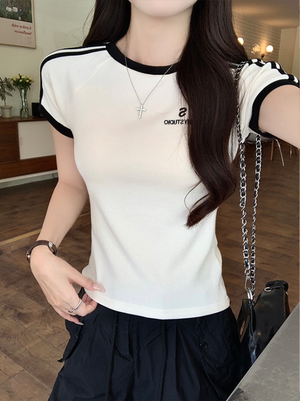 Short raglan T-shirt niche pure cotton tops for women