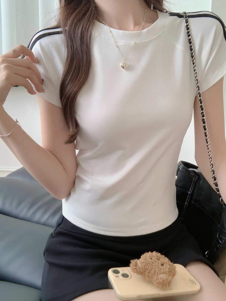 Short sleeve Korean style T-shirt mixed colors all-match tops