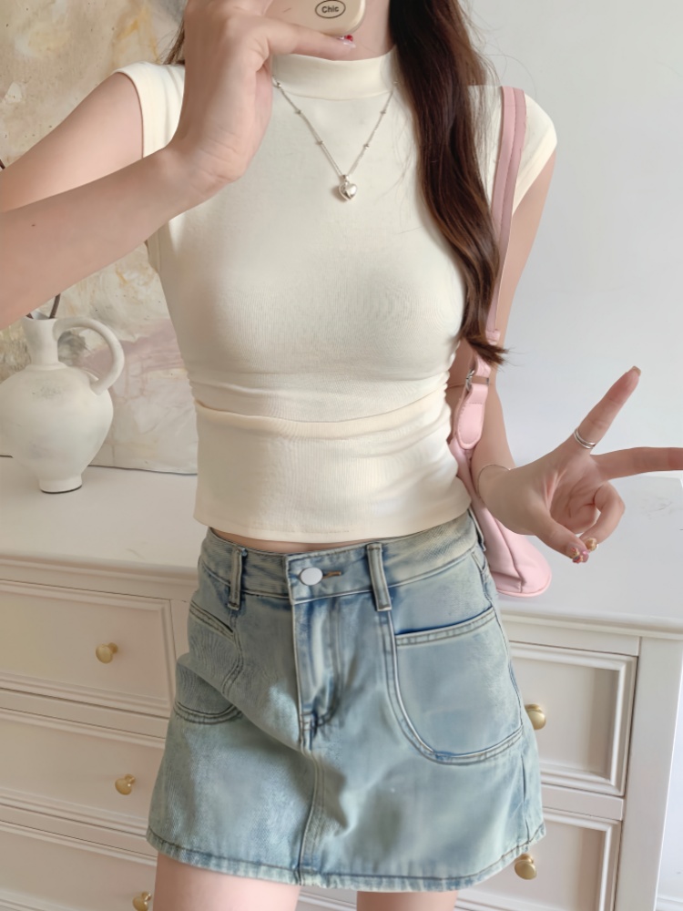 Short summer T-shirt spicegirl sleeveless tops for women