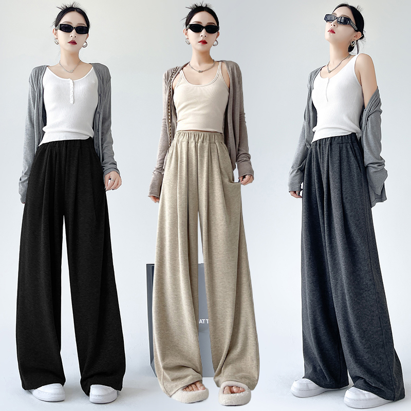 Loose lazy casual pants high waist drape wide leg pants