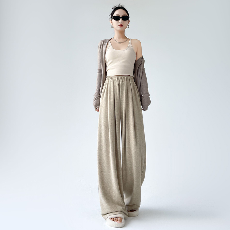 Loose lazy casual pants high waist drape wide leg pants