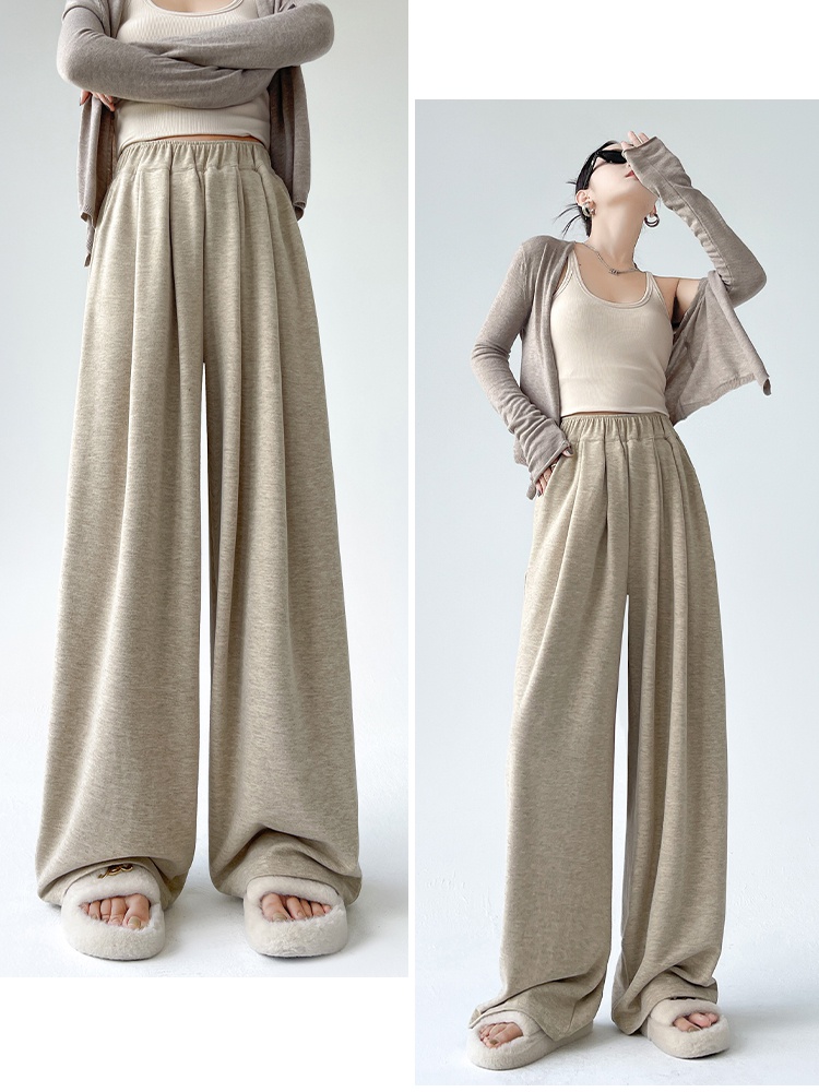 Loose lazy casual pants high waist drape wide leg pants