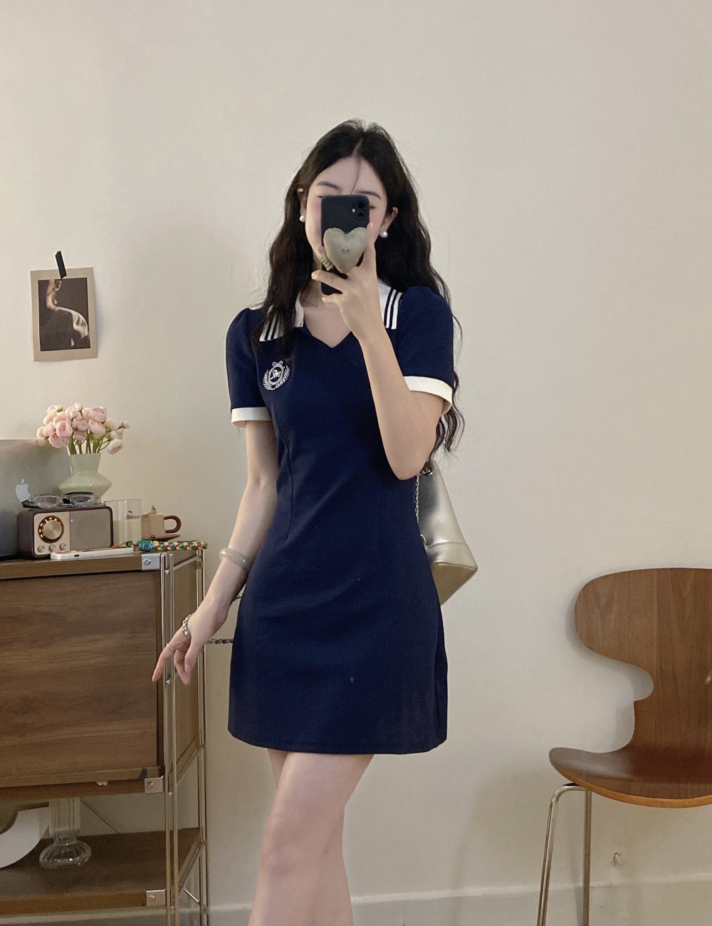 Short summer temperament large yard slim dress for women