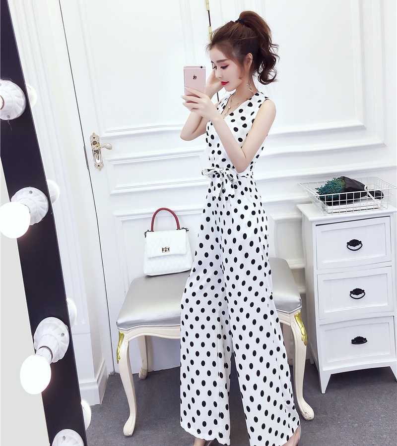 V-neck slim long pants temperament fashion jumpsuit