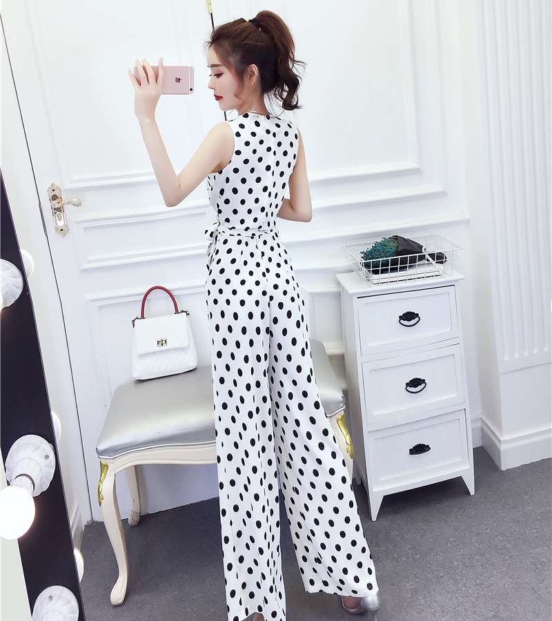 V-neck slim long pants temperament fashion jumpsuit