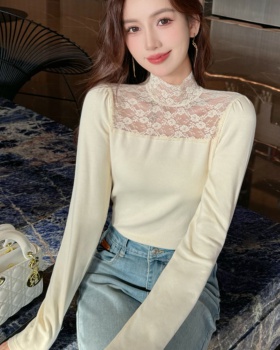 Lace T-shirt autumn and winter bottoming shirt