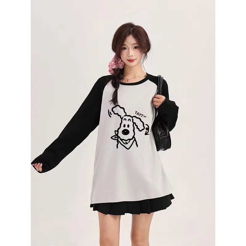 Long sleeve combed high quality T-shirt for women