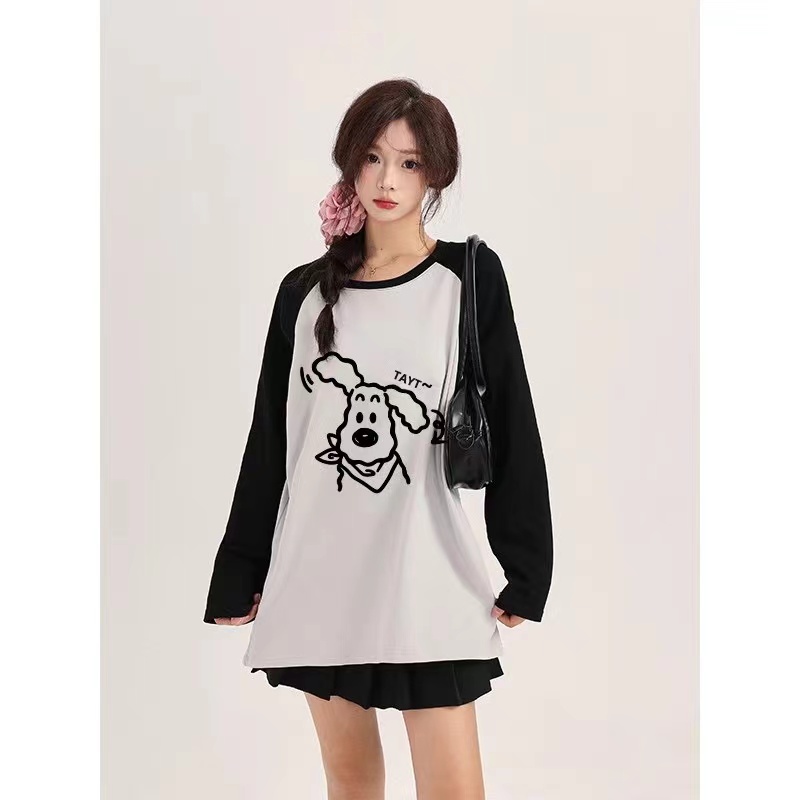 Long sleeve combed high quality T-shirt for women