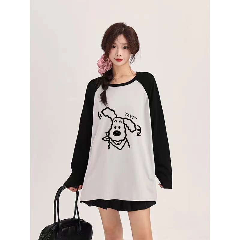 Long sleeve combed high quality T-shirt for women