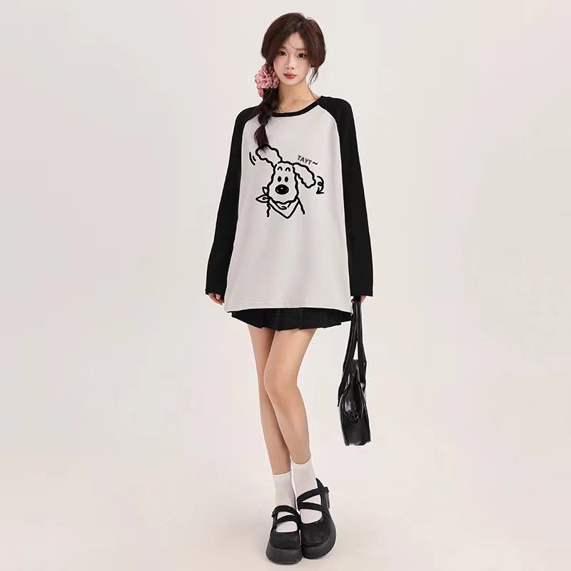 Long sleeve combed high quality T-shirt for women