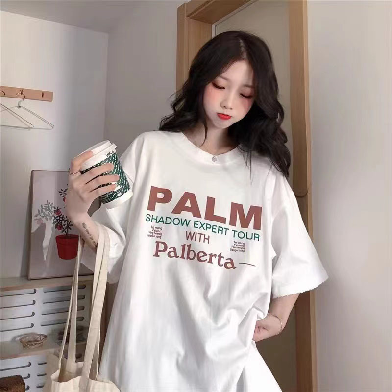 Round neck printing tops pure spring and summer T-shirt