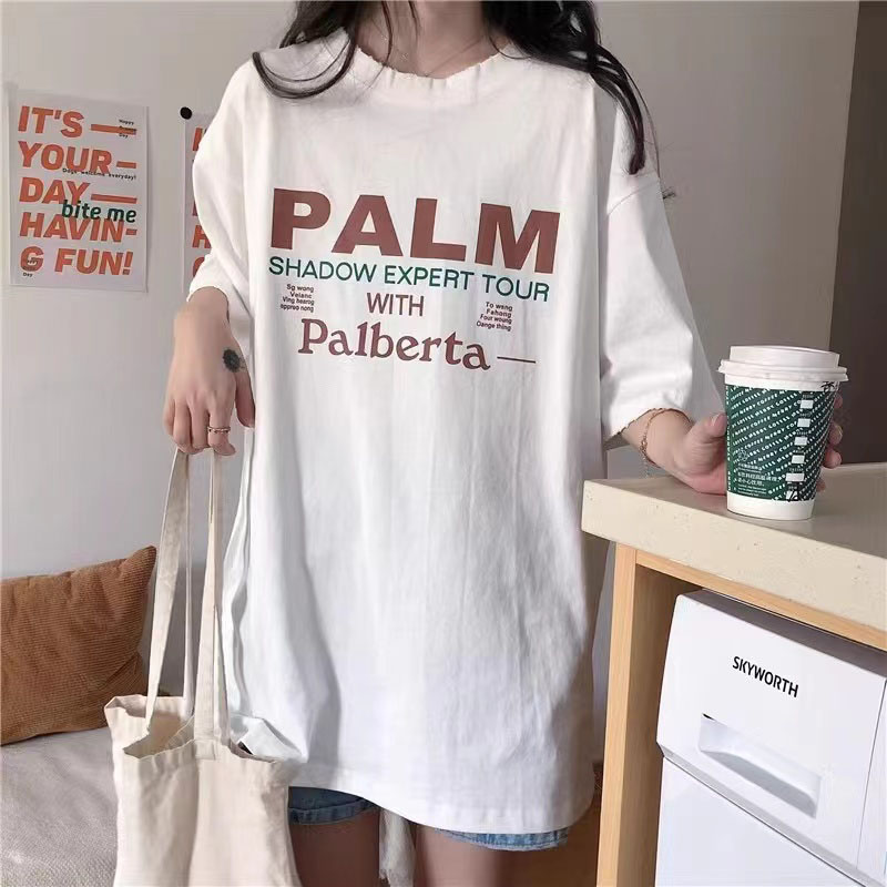 Round neck printing tops pure spring and summer T-shirt