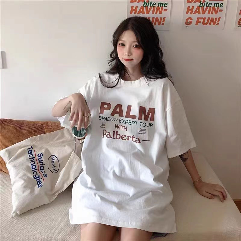 Round neck printing tops pure spring and summer T-shirt