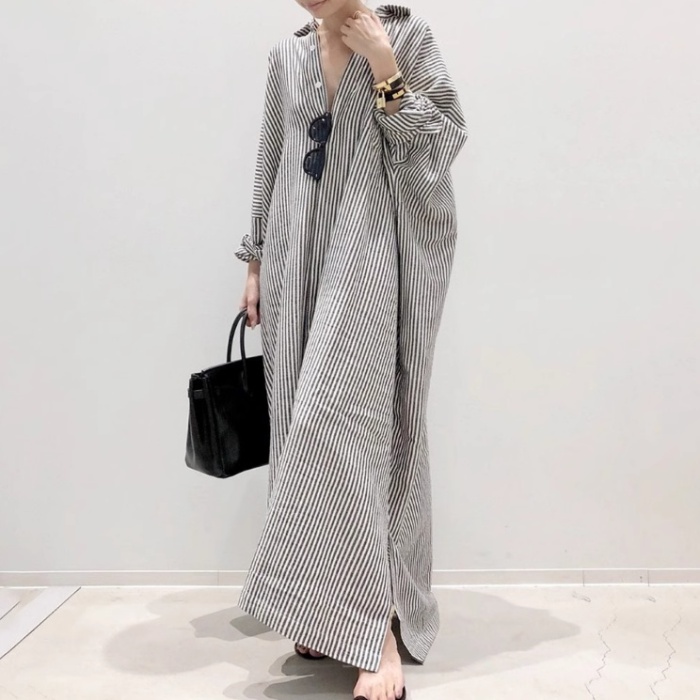 Cotton linen autumn dress commuting loose cardigan for women