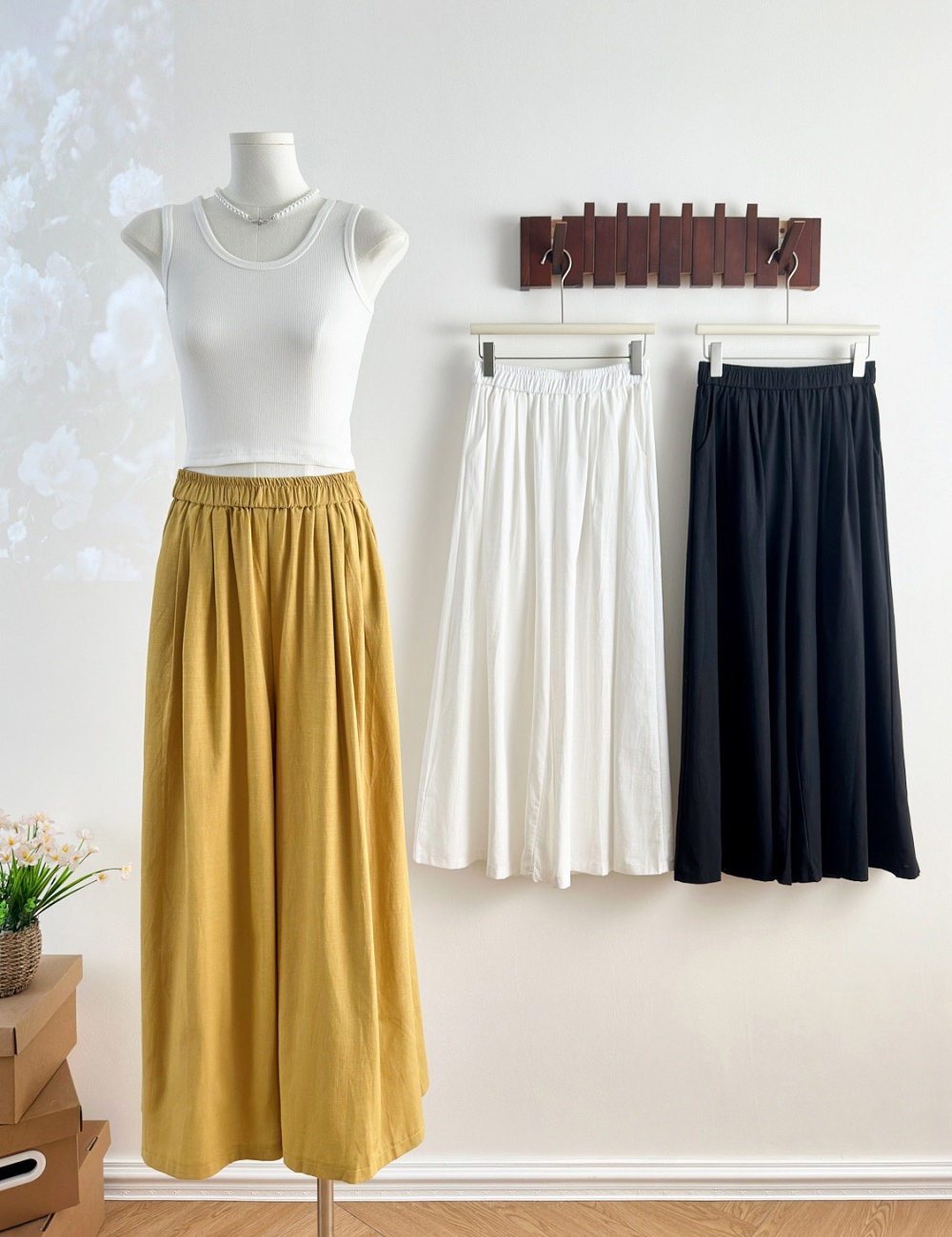 Pure long Western style skirt natural Casual culottes