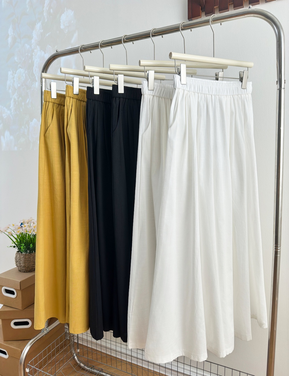 Pure long Western style skirt natural Casual culottes