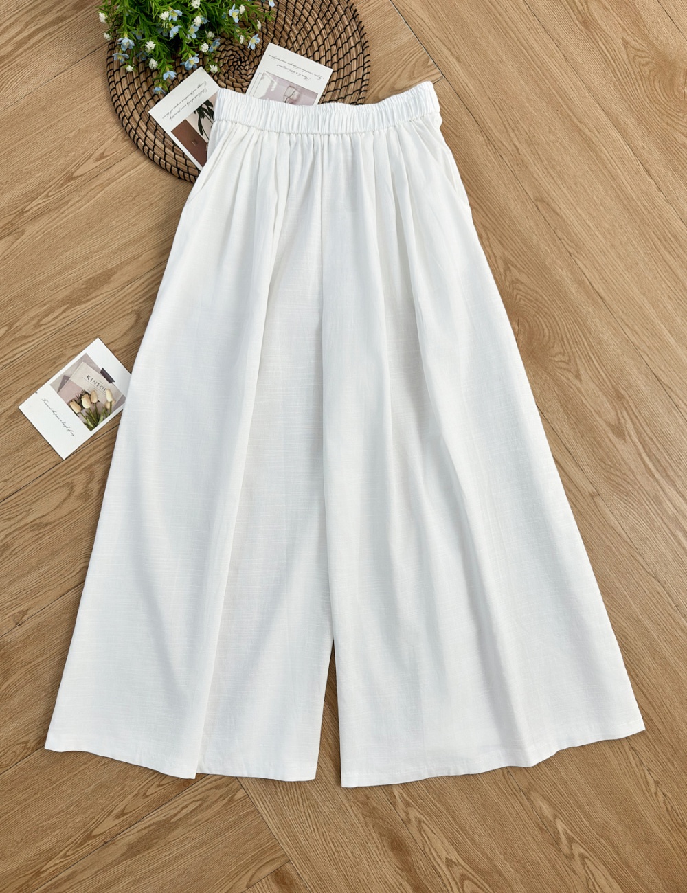 Pure long Western style skirt natural Casual culottes