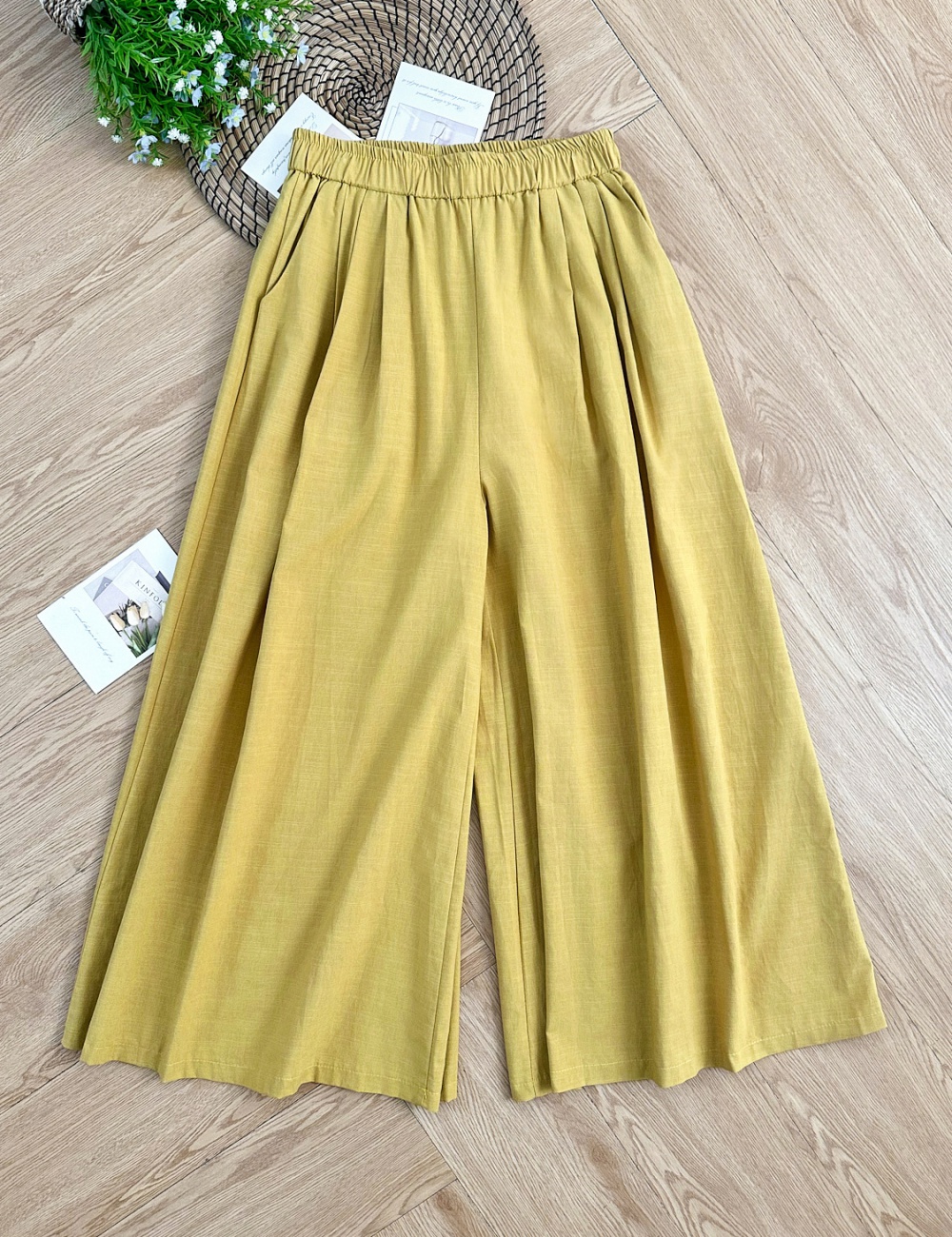 Pure long Western style skirt natural Casual culottes