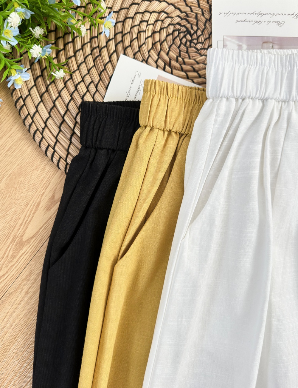 Pure long Western style skirt natural Casual culottes