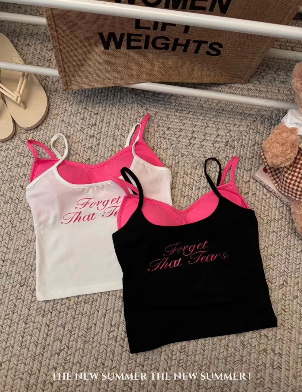 Slim letters inside the ride sling sexy splice printing vest