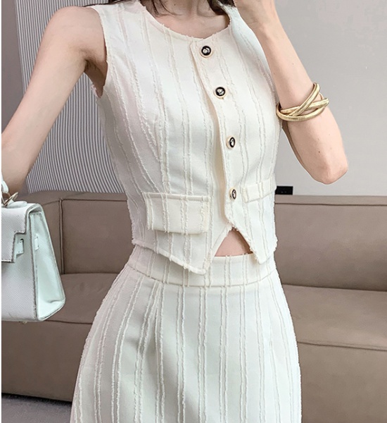 Fashion waistcoat sleeveless tops 2pcs set for women