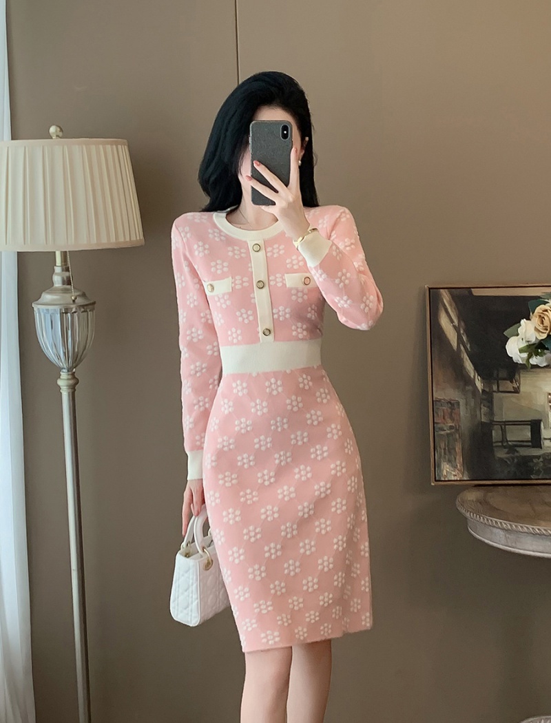 Autumn sweater dress knitted dress for women