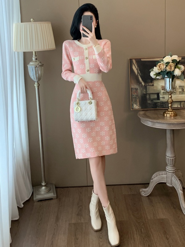 Autumn sweater dress knitted dress for women