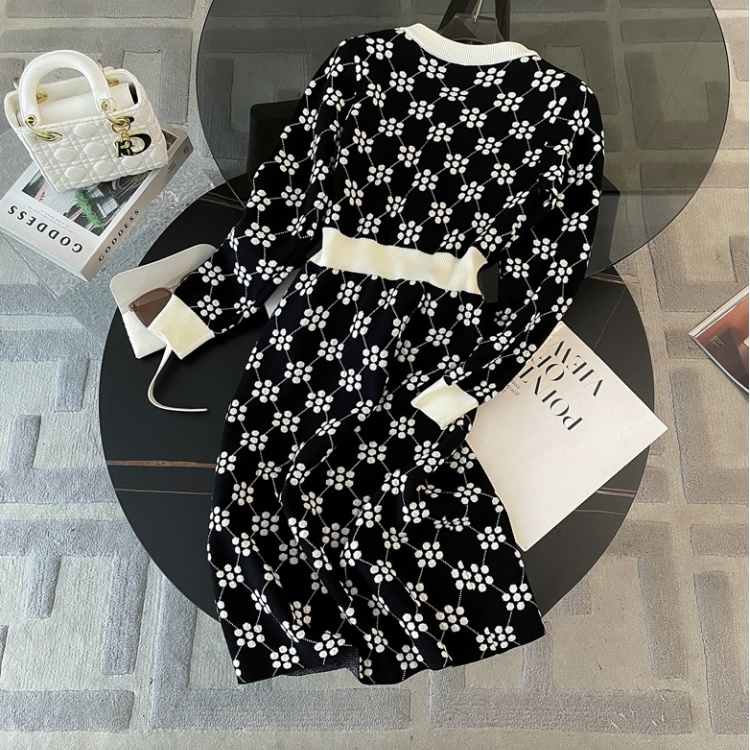 Chanelstyle knitted dress ladies autumn sweater dress