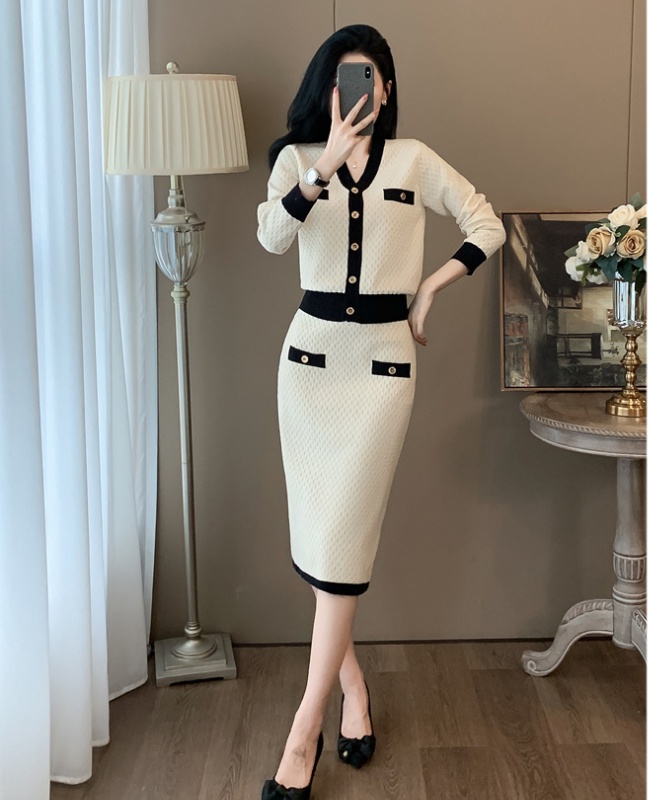 France style light Casual chanelstyle skirt 2pcs set