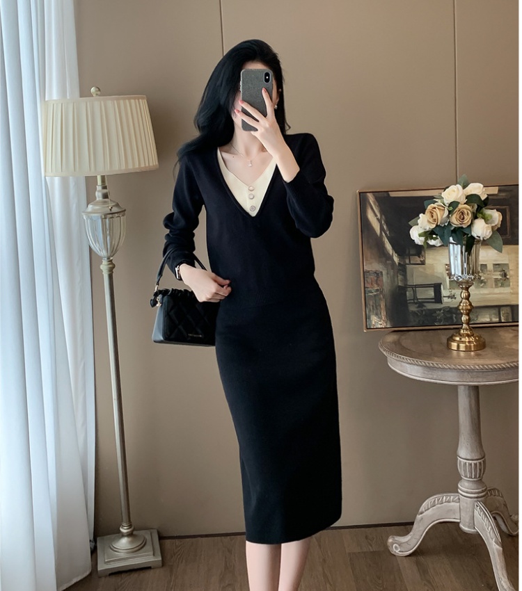 Casual fashion sweater chanelstyle skirt 2pcs set for women