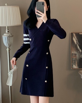 Slim autumn dress A-line temperament sweater dress