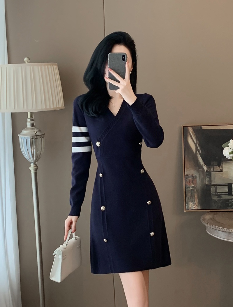 Slim autumn dress A-line temperament sweater dress