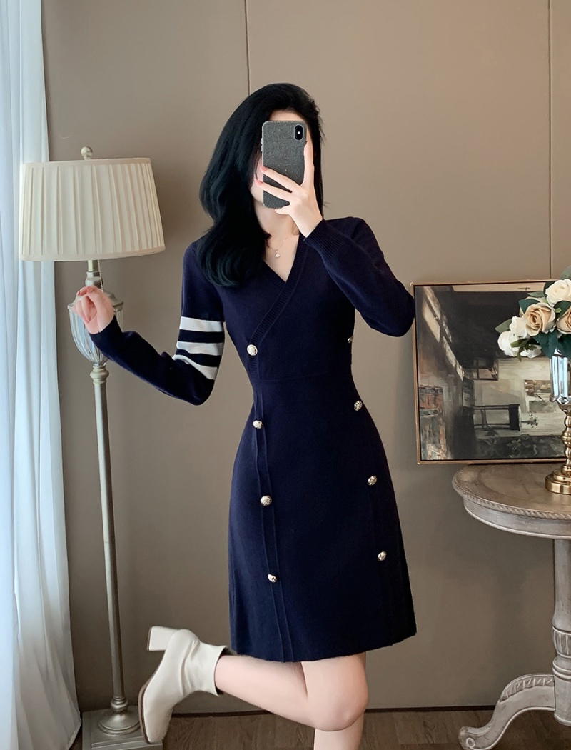 Slim autumn dress A-line temperament sweater dress