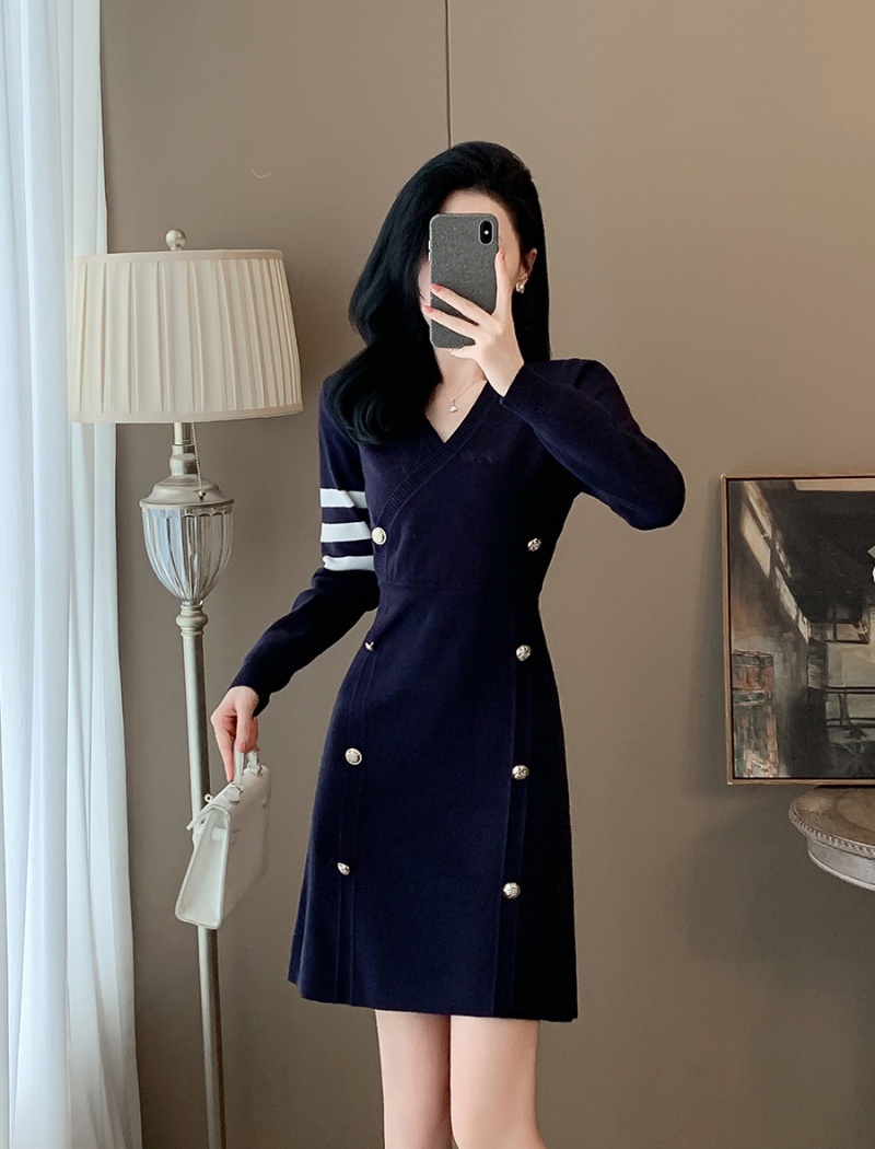 Slim autumn dress A-line temperament sweater dress