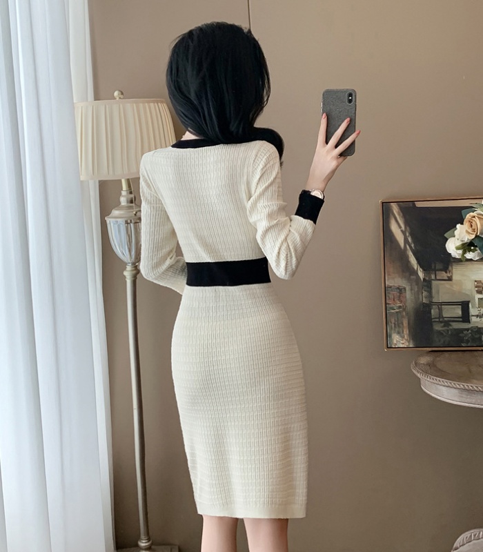 Autumn long sleeve sweater dress chanelstyle dress for women