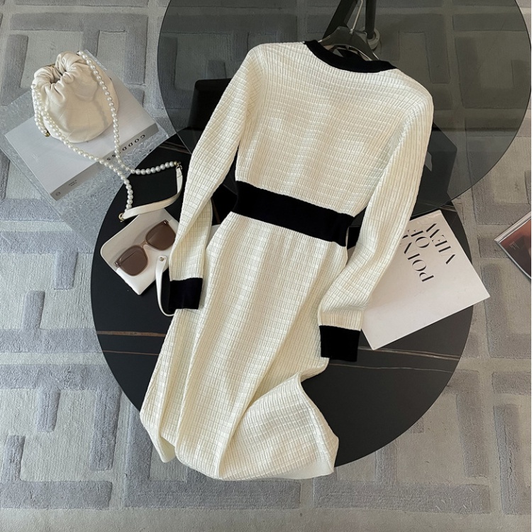 Autumn long sleeve sweater dress chanelstyle dress for women