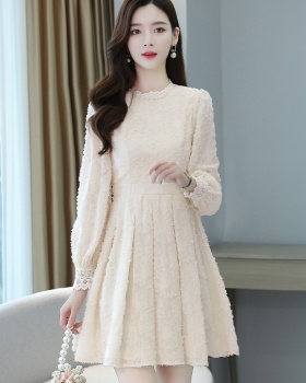 Temperament long sleeve long lace autumn dress