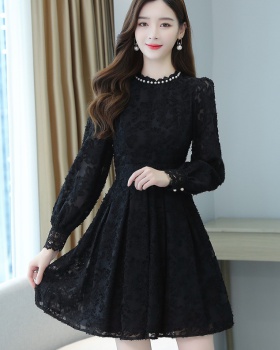 Temperament slim pinched waist exceed knee dress for women