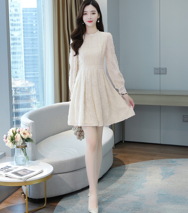 Temperament slim pinched waist exceed knee dress for women