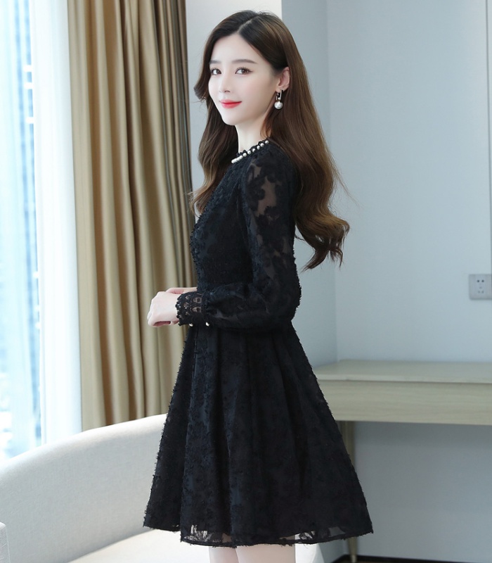 Temperament slim pinched waist exceed knee dress for women