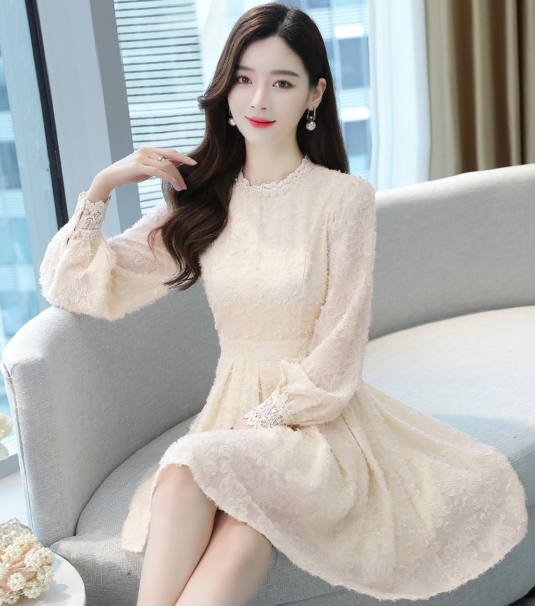 Temperament slim pinched waist exceed knee dress for women