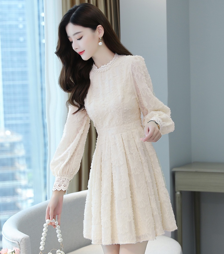 Temperament slim pinched waist exceed knee dress for women