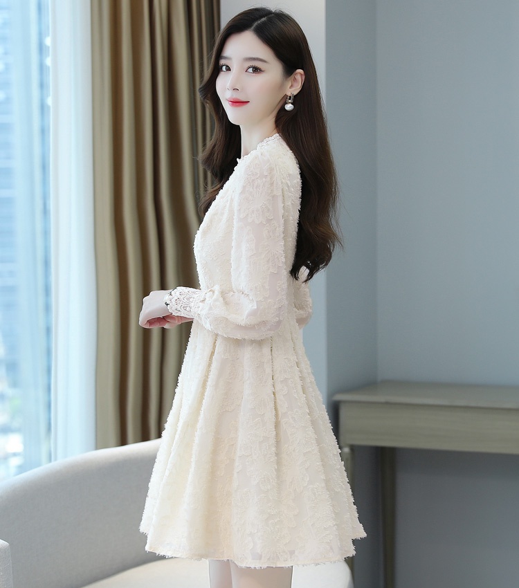 Temperament slim pinched waist exceed knee dress for women