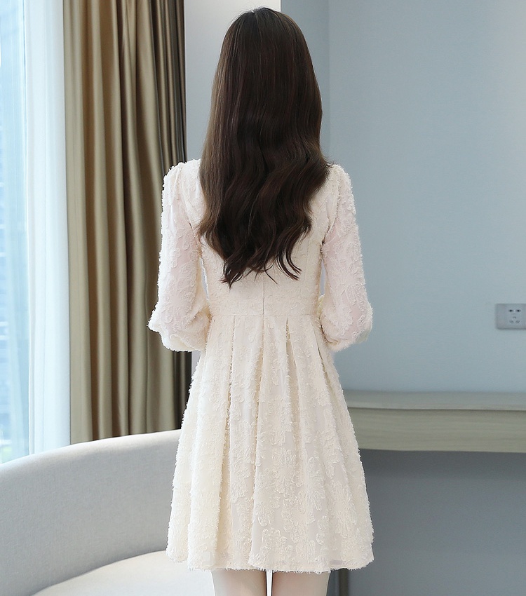 Temperament slim pinched waist exceed knee dress for women