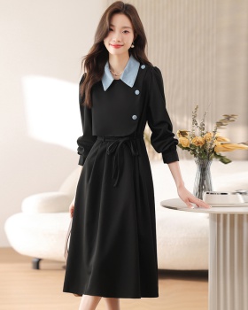 Pseudo-two spring autumn winter dress for women