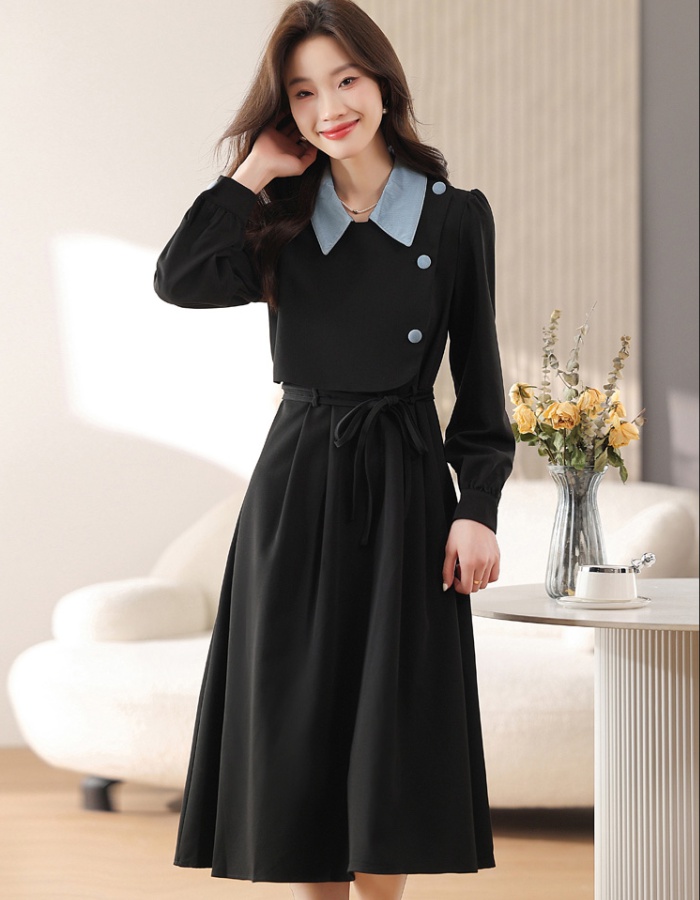 Pseudo-two spring autumn winter dress for women