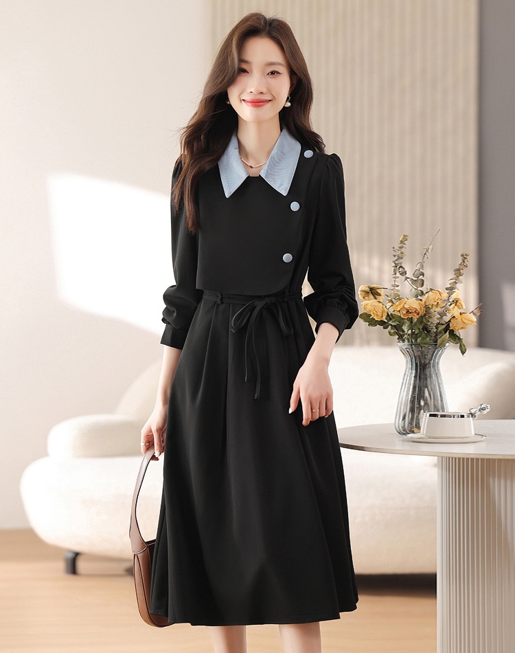 Pseudo-two spring autumn winter dress for women